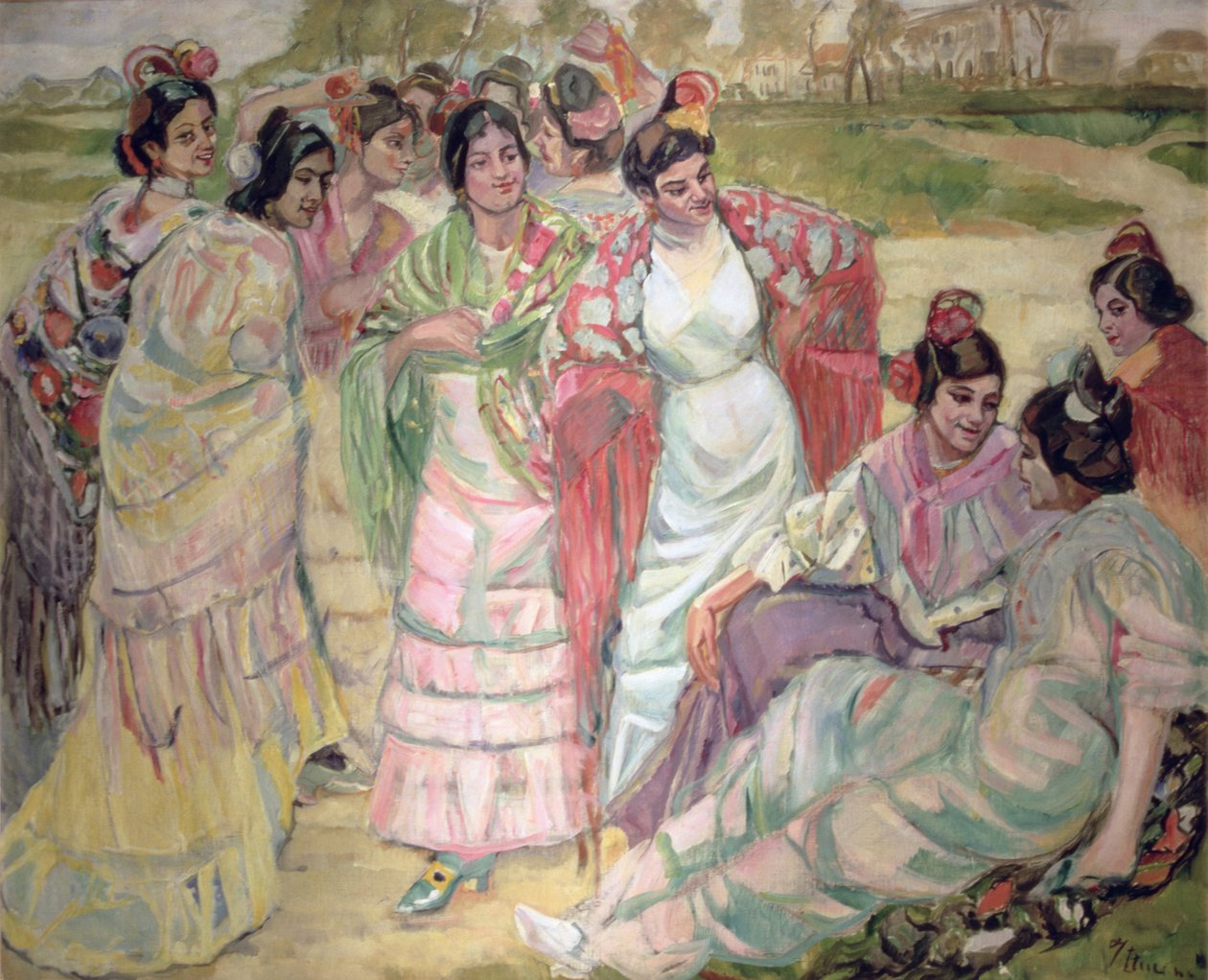 Donne con scialli da Francisco de Iturrino