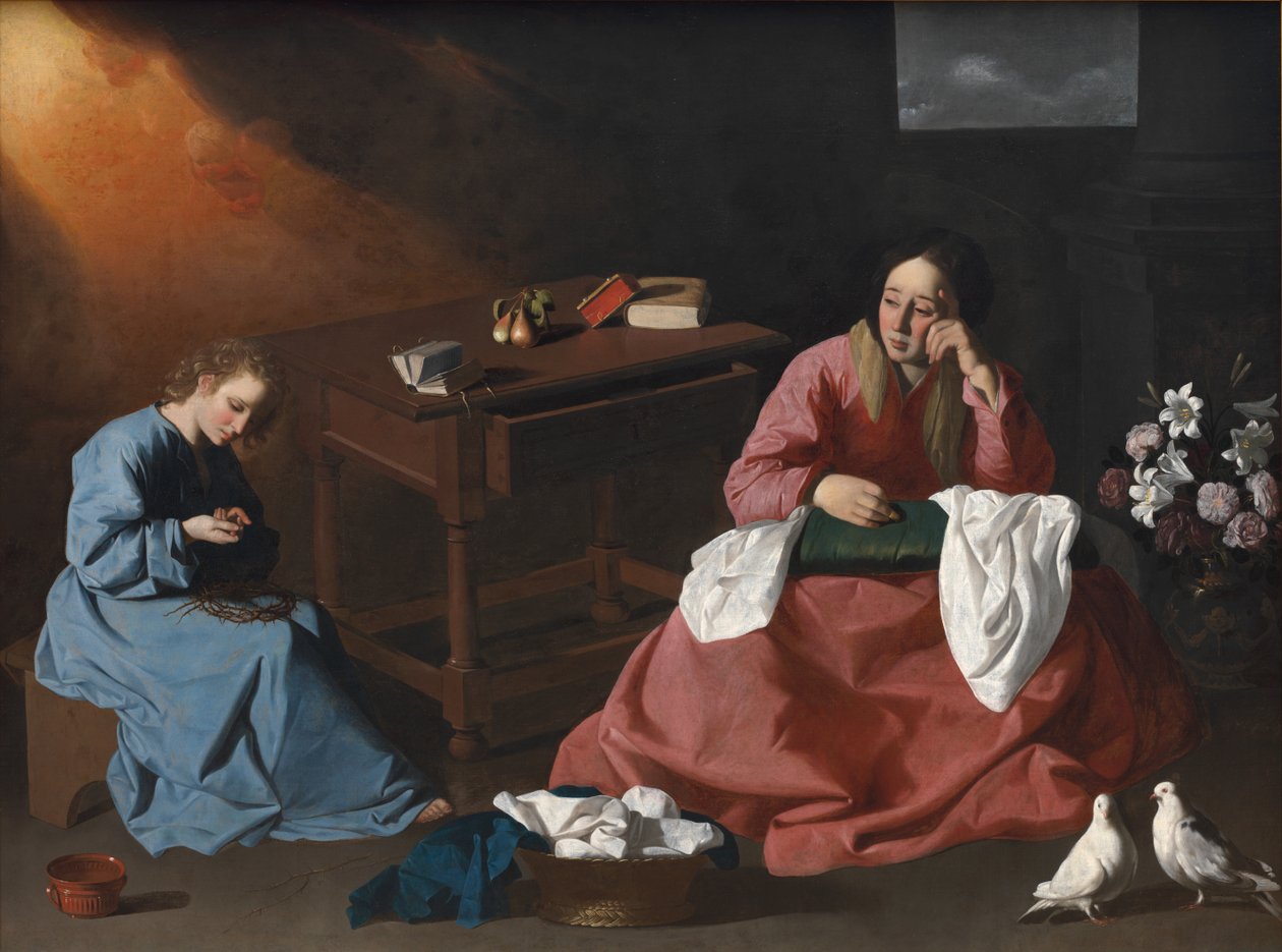 Cristo e la Vergine nella casa di Nazareth, c. 1640 da Francisco de Zurbaran