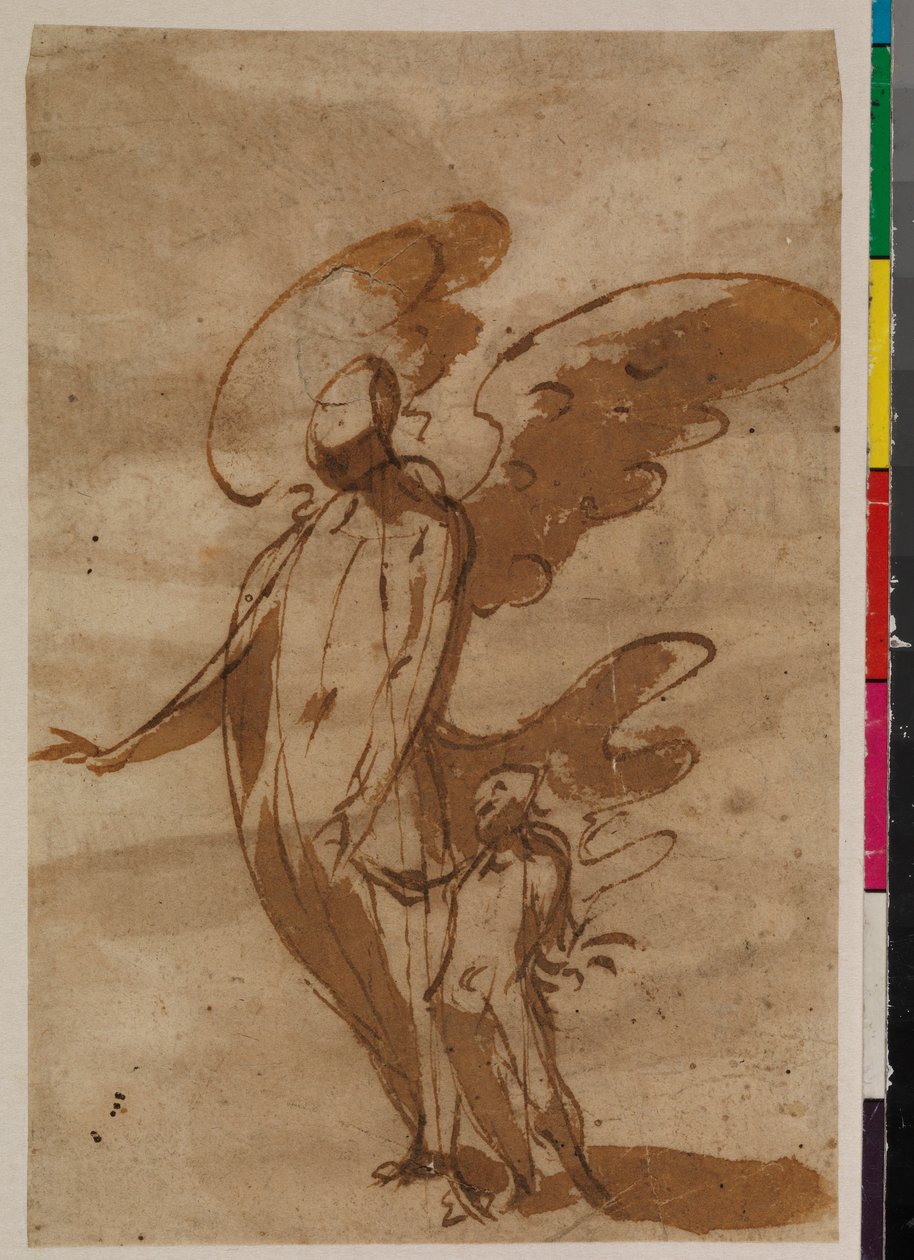 Angelo custode che cammina con un bambino, recto, XVII secolo da Francisco the Younger Herrera