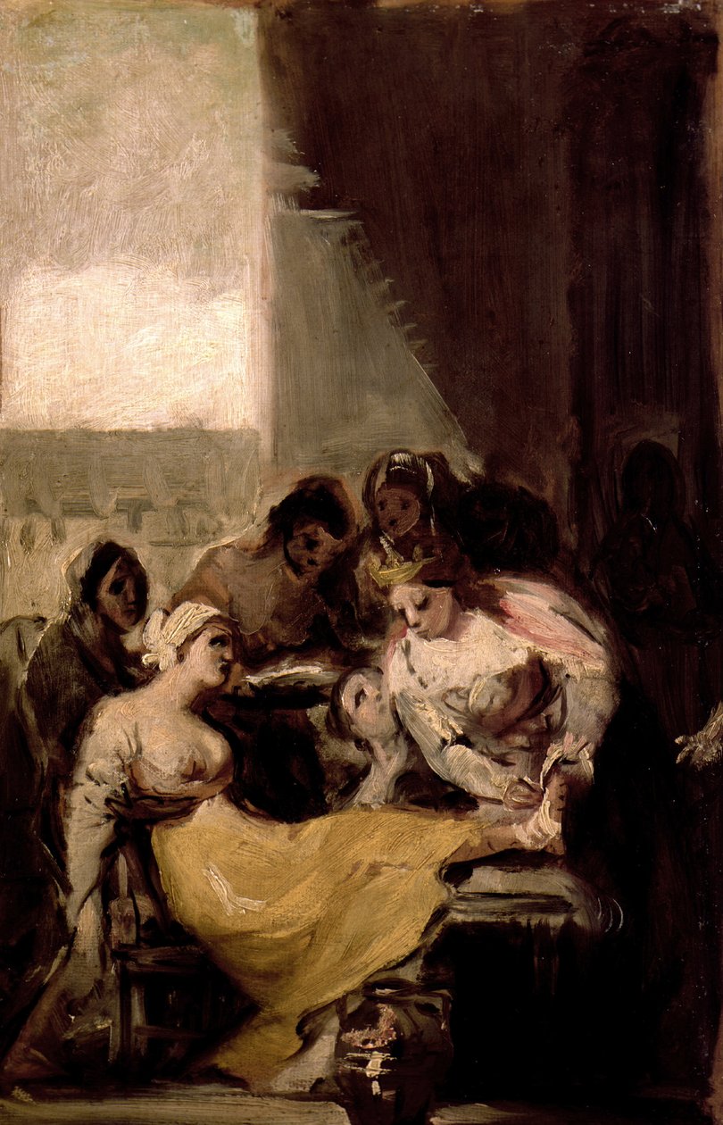 Santa Isabella del Portogallo cura le ferite di una donna malata da Francisco de Goya