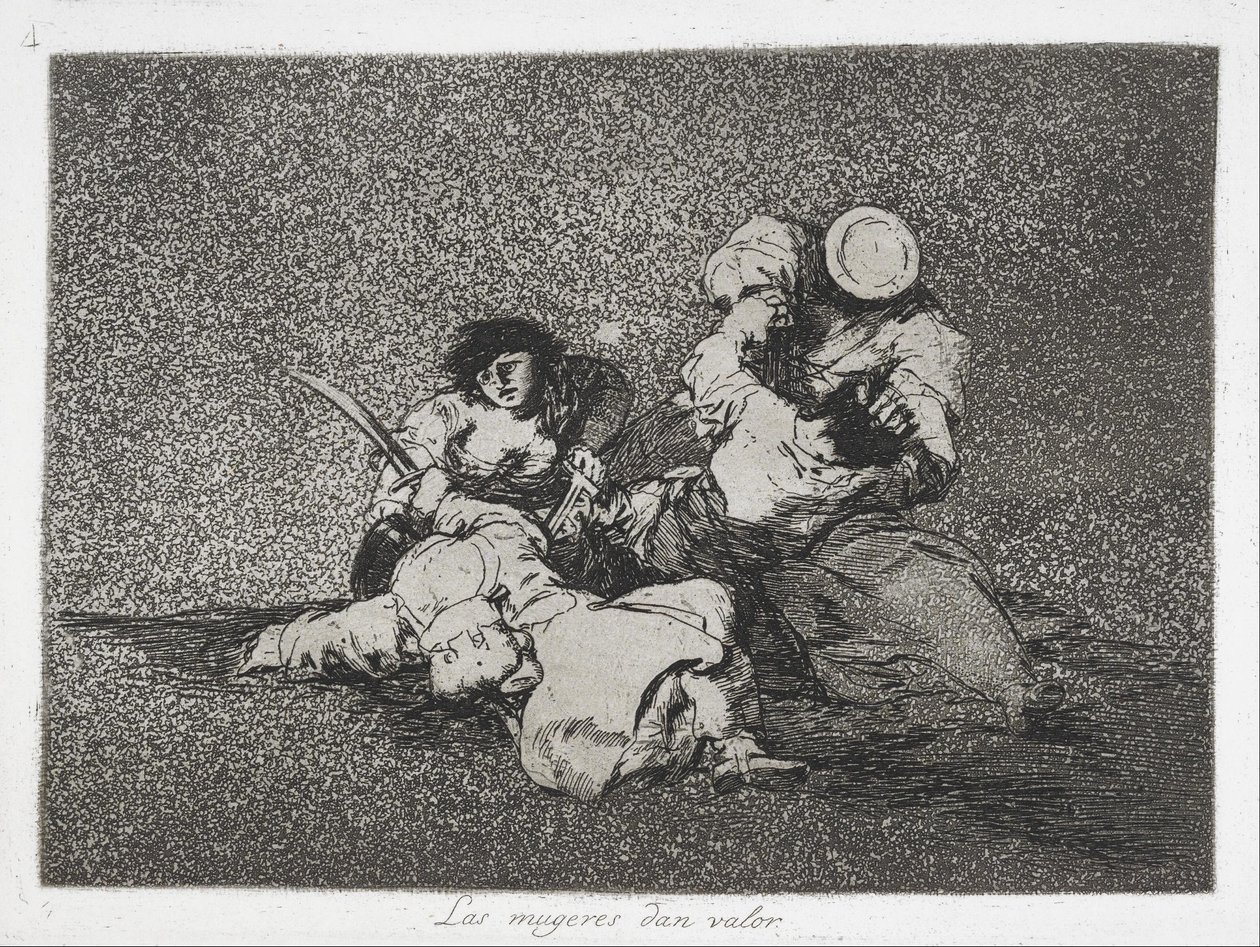 Le donne danno coraggio (Las mugeres dan valor) dalla serie I disastri della guerra (Los Desastres de la Guerra) da Francisco de Goya
