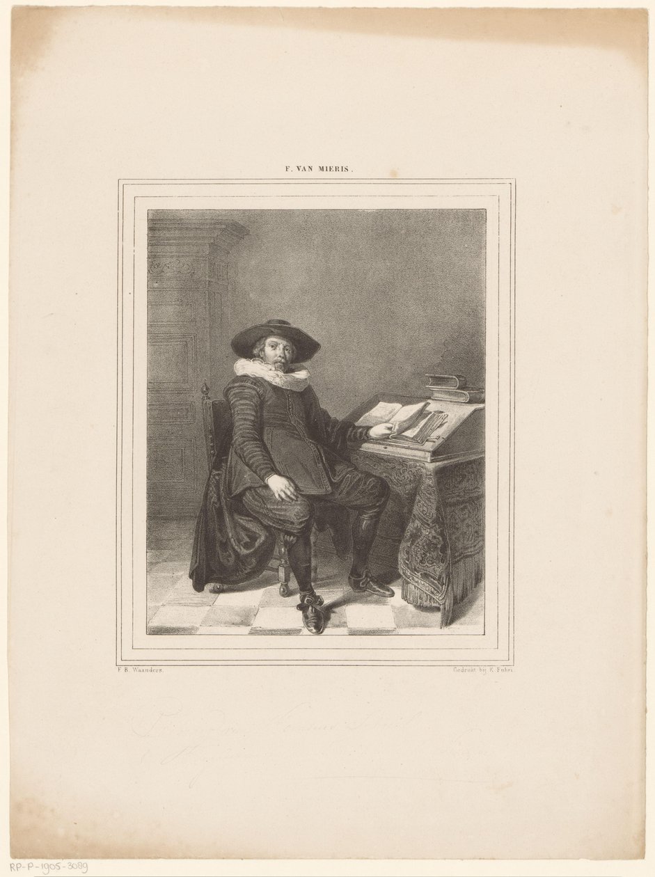 Ritratto di uomo sconosciuto da Franciscus Bernardus Waanders