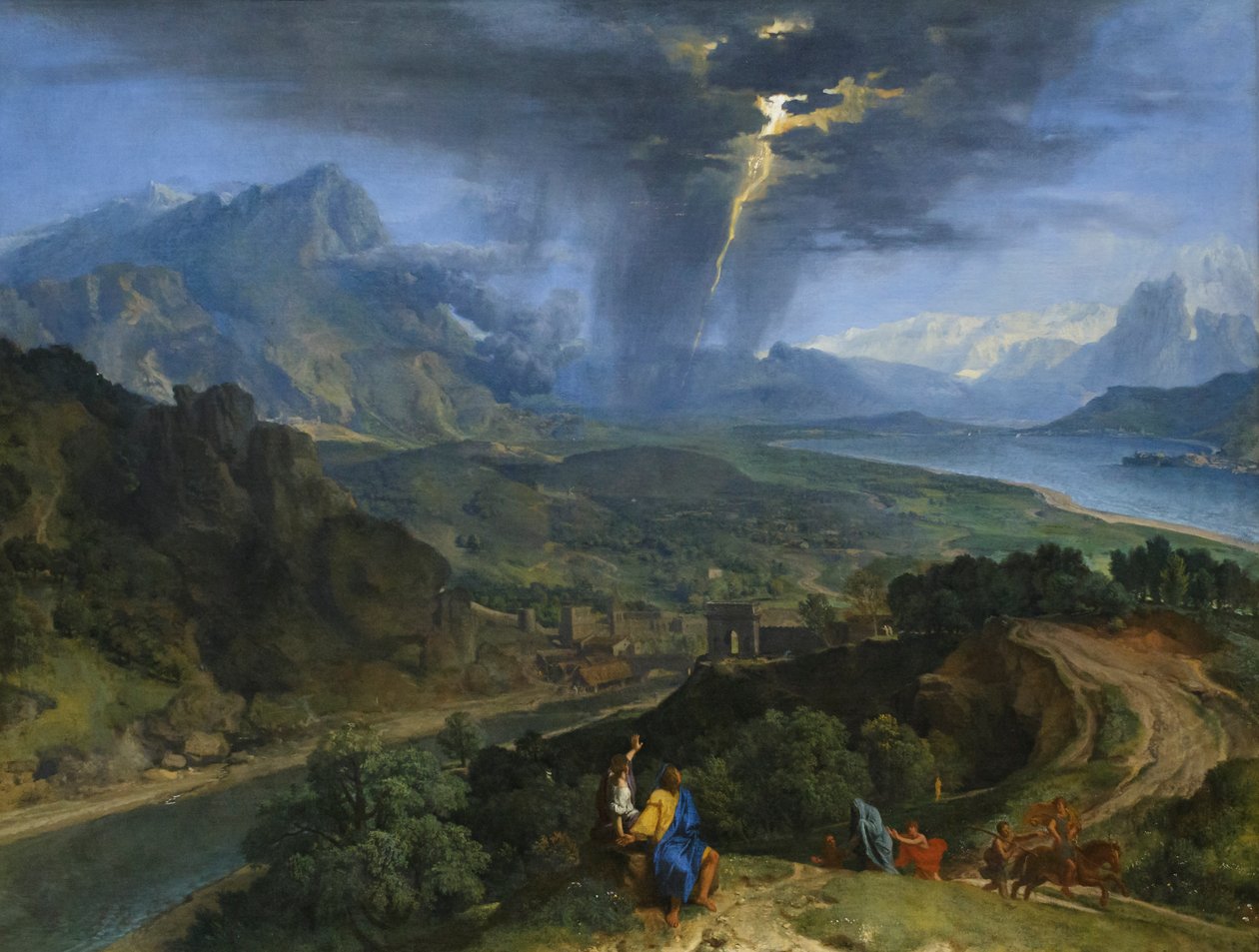 Paesaggio montano con fulmine, c.1675 da Francisque Millet