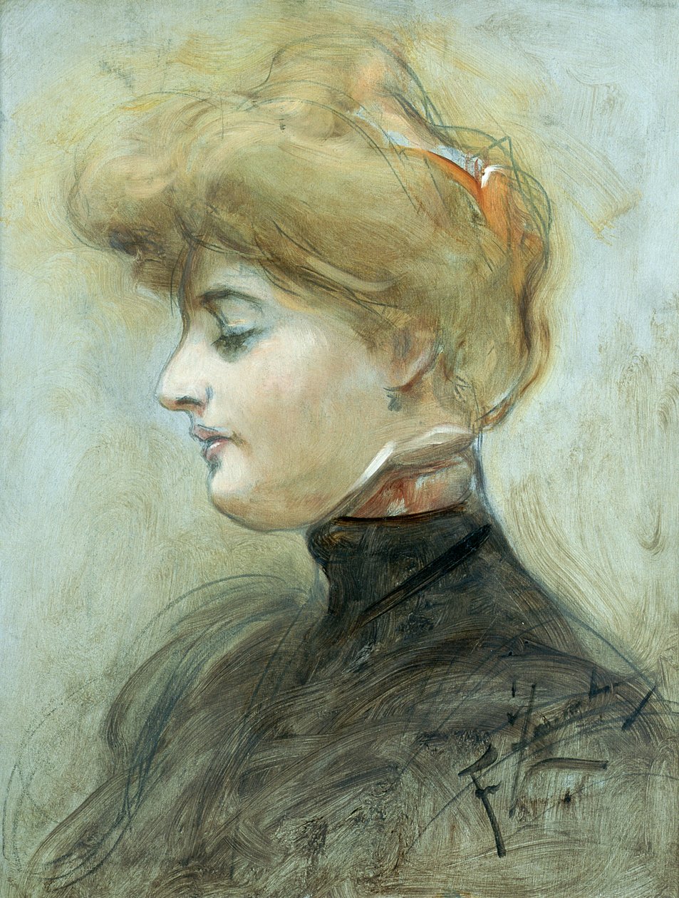 Testa di una donna bionda, c.1895 da Franciszek Zmurko