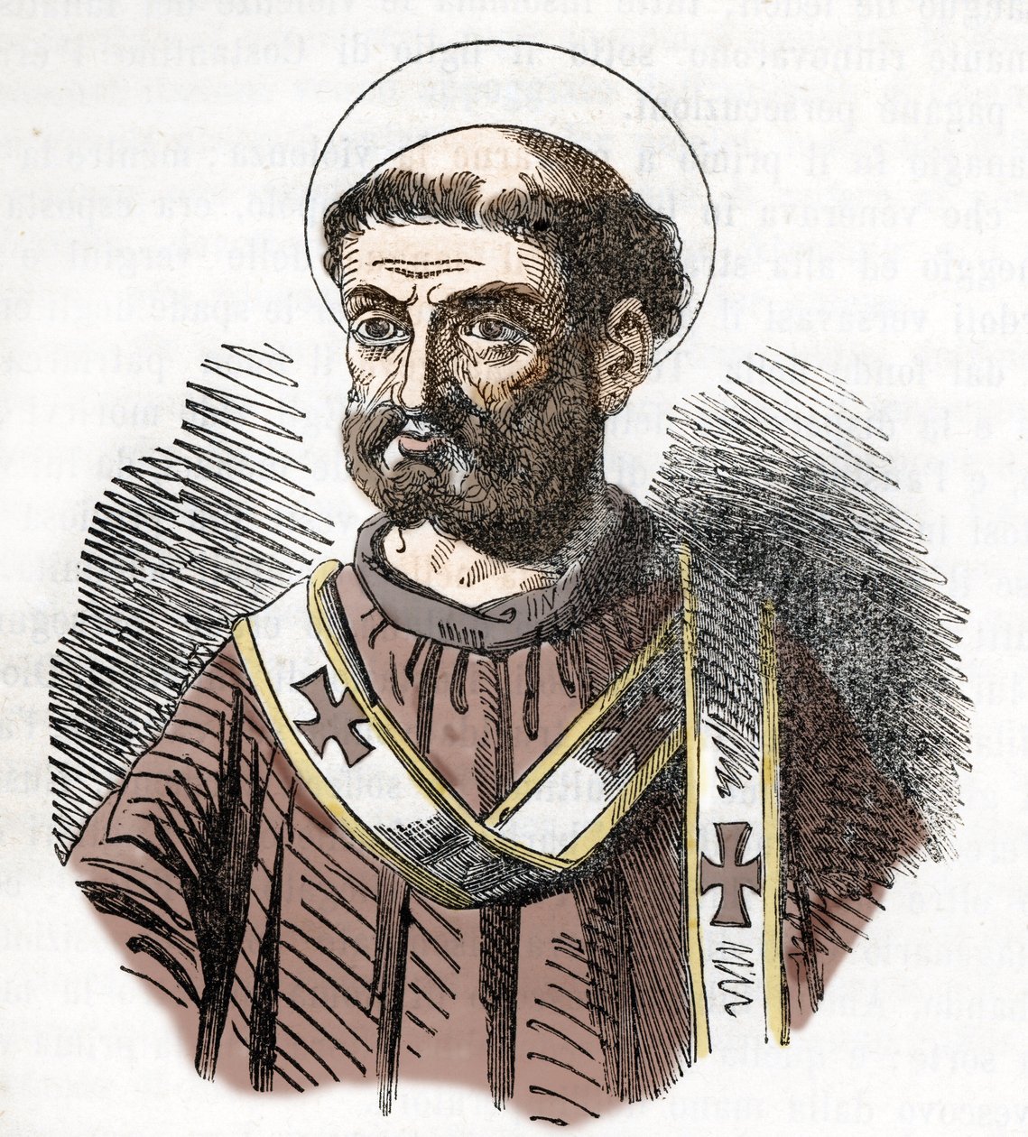 Ritratto di Papa Liberio (352-366) Incisione da 