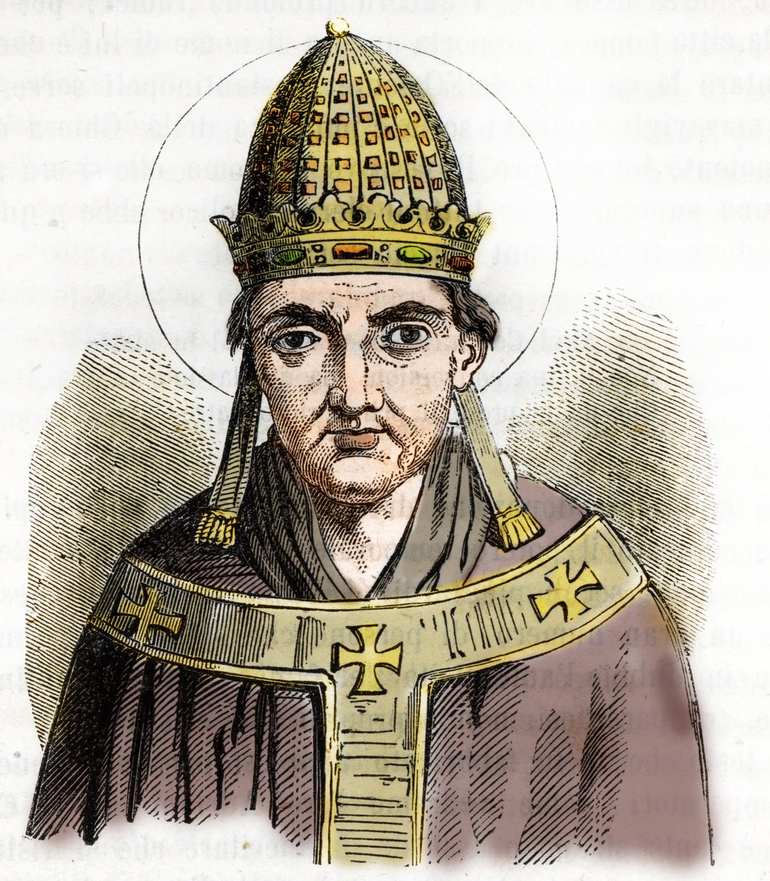 Ritratto di Papa Silvestro I (314-335) - Disegno da 