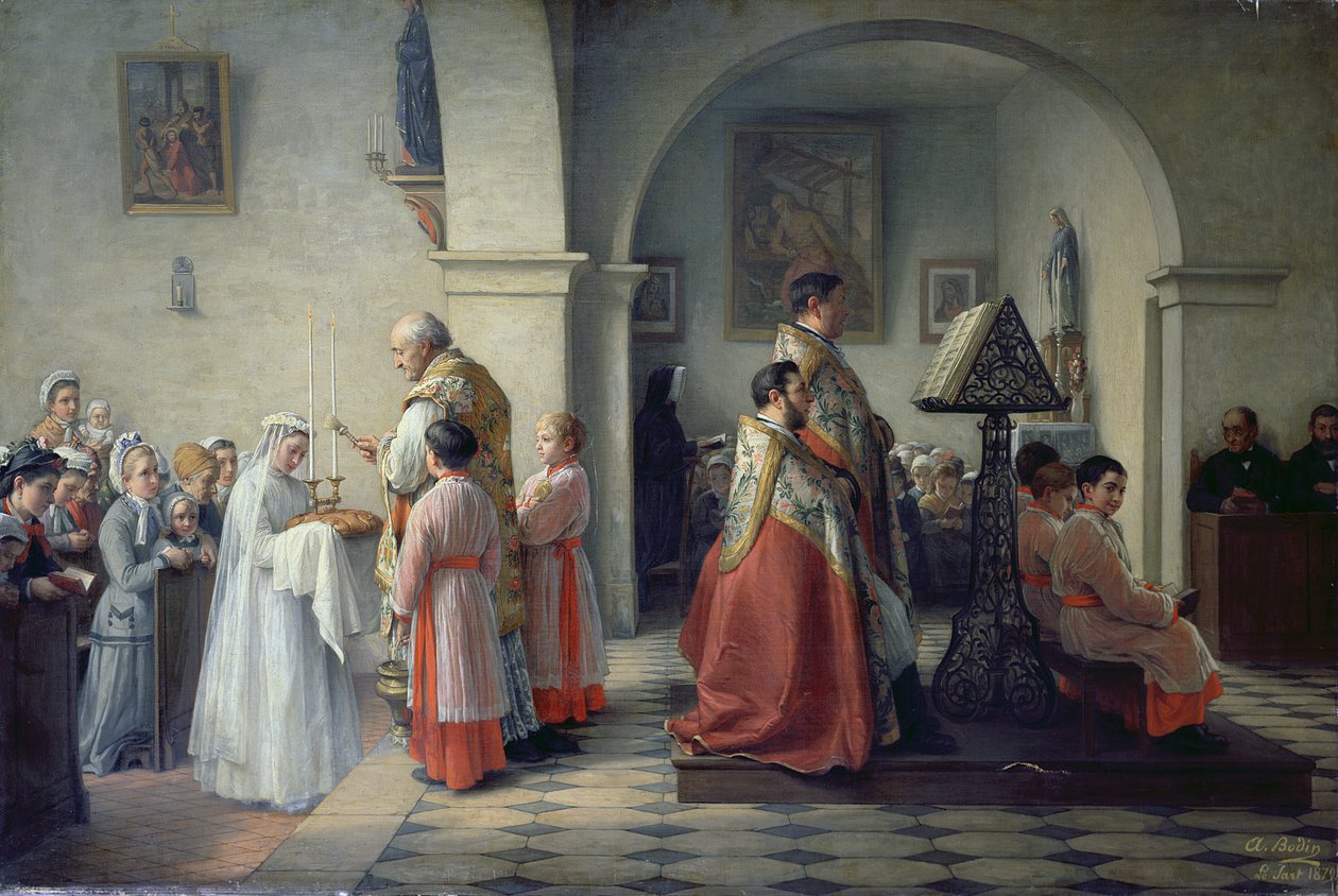 Benedizione del pane, 1879 da Francois Archange Joseph Bodin