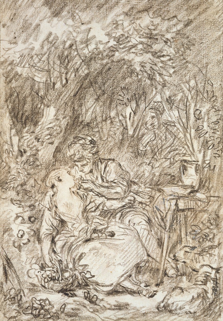 Una coppia che si abbraccia: Annette e Lubin da François Boucher