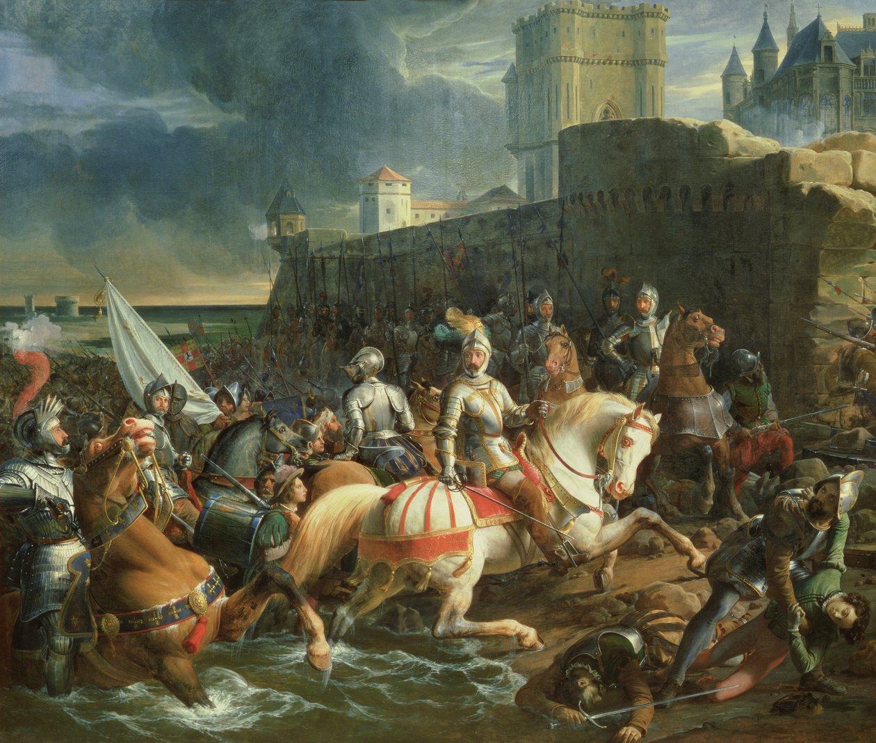 La presa di Calais da parte di Francesco, 2° Duca di Guisa (1519-63) il 9 gennaio 1558 da Francois Edouard Picot