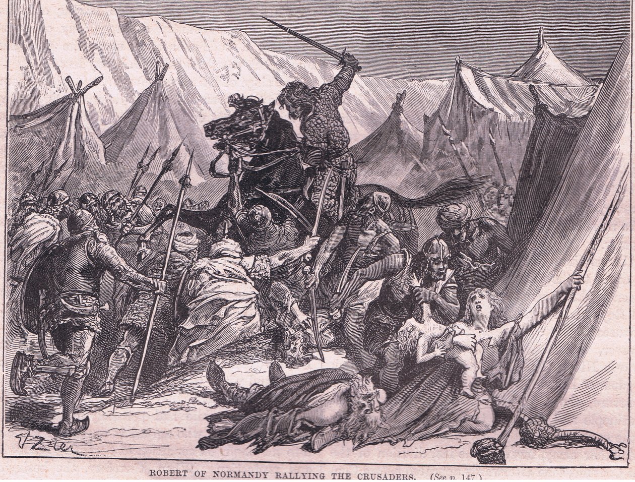 Roberto di Normandia che raduna i crociati, 1097 da Francois Edouard Zier