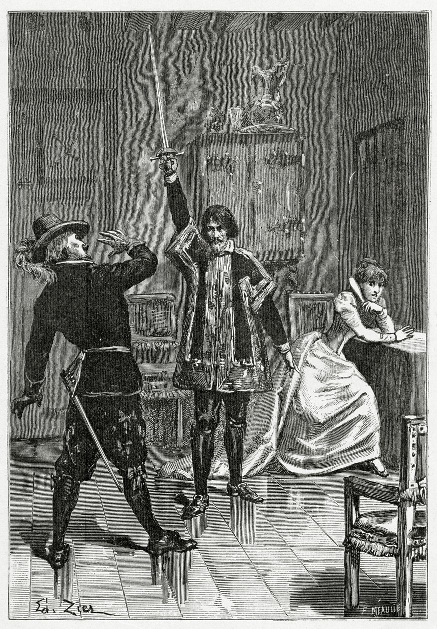Ruy Blas affronta Don Salluste, XIX secolo da Francois Edouard Zier
