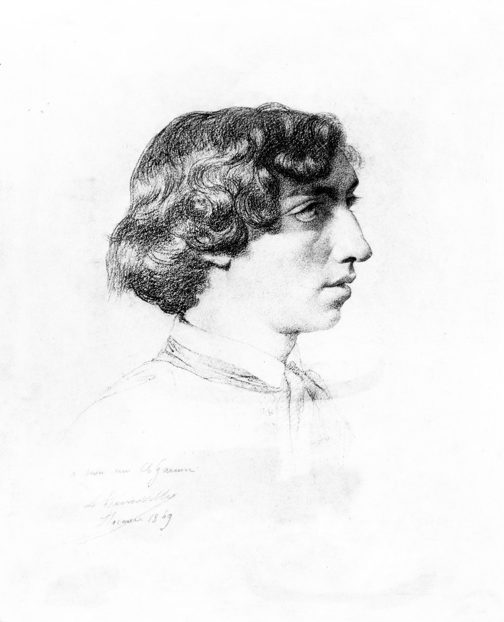 Ritratto di Charles Garnier da giovane, 1849 da Francois Leon Benouville