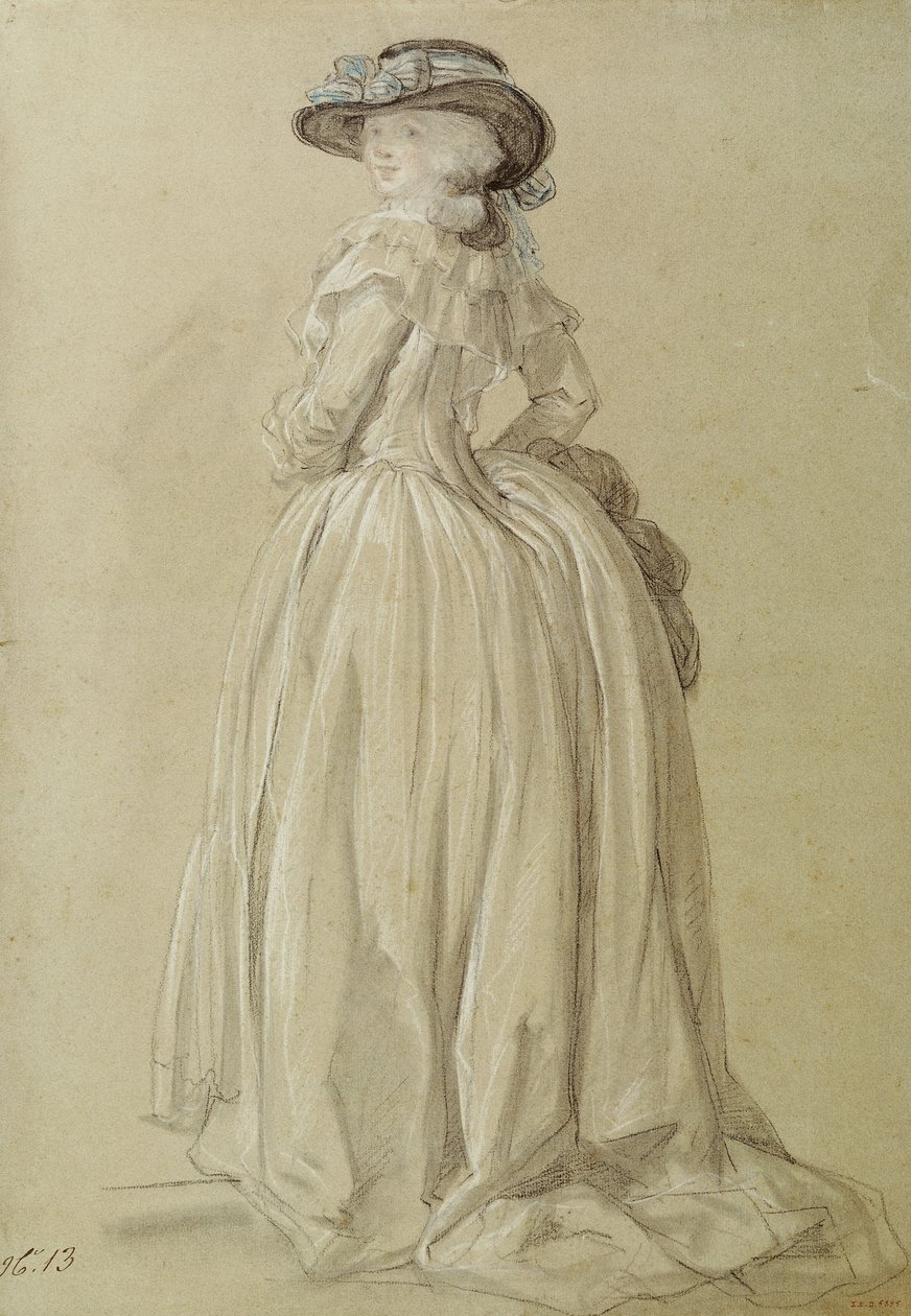 Giovane donna in piedi da Francois Louis Joseph Watteau