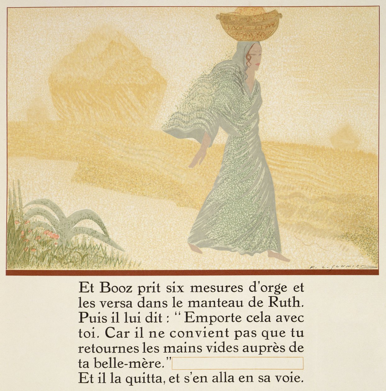 Boaz diede a Ruth sei misure di orzo da portare a sua suocera, da 