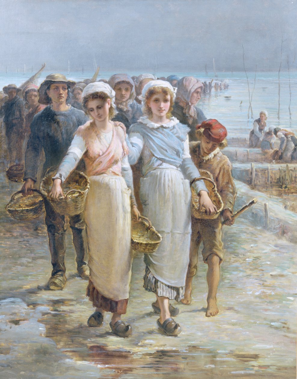 Ragazze delle ostriche a Cancale da Francois Nicolas Augustin Feyen-Perrin