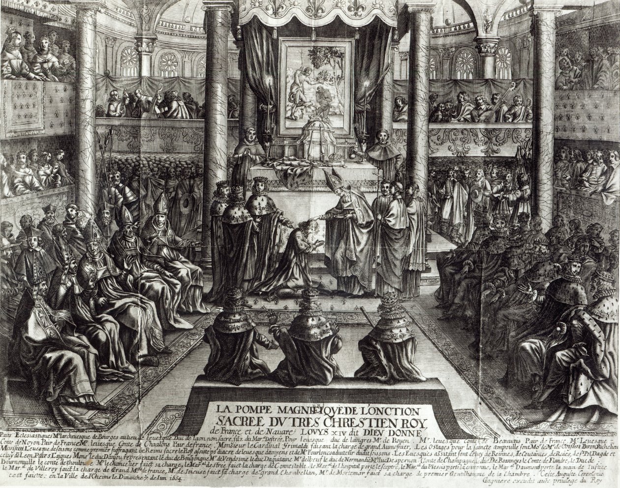 Unzione di Luigi XIV a Reims il 7 giugno 1654 da Francois Roger de Gaignieres