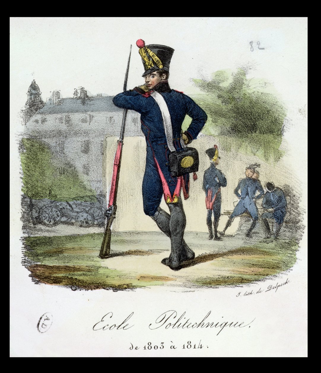 Un allievo in uniforme militare della Ecole Polytechnique, 1803-14 da Francois Seraphin Delpech