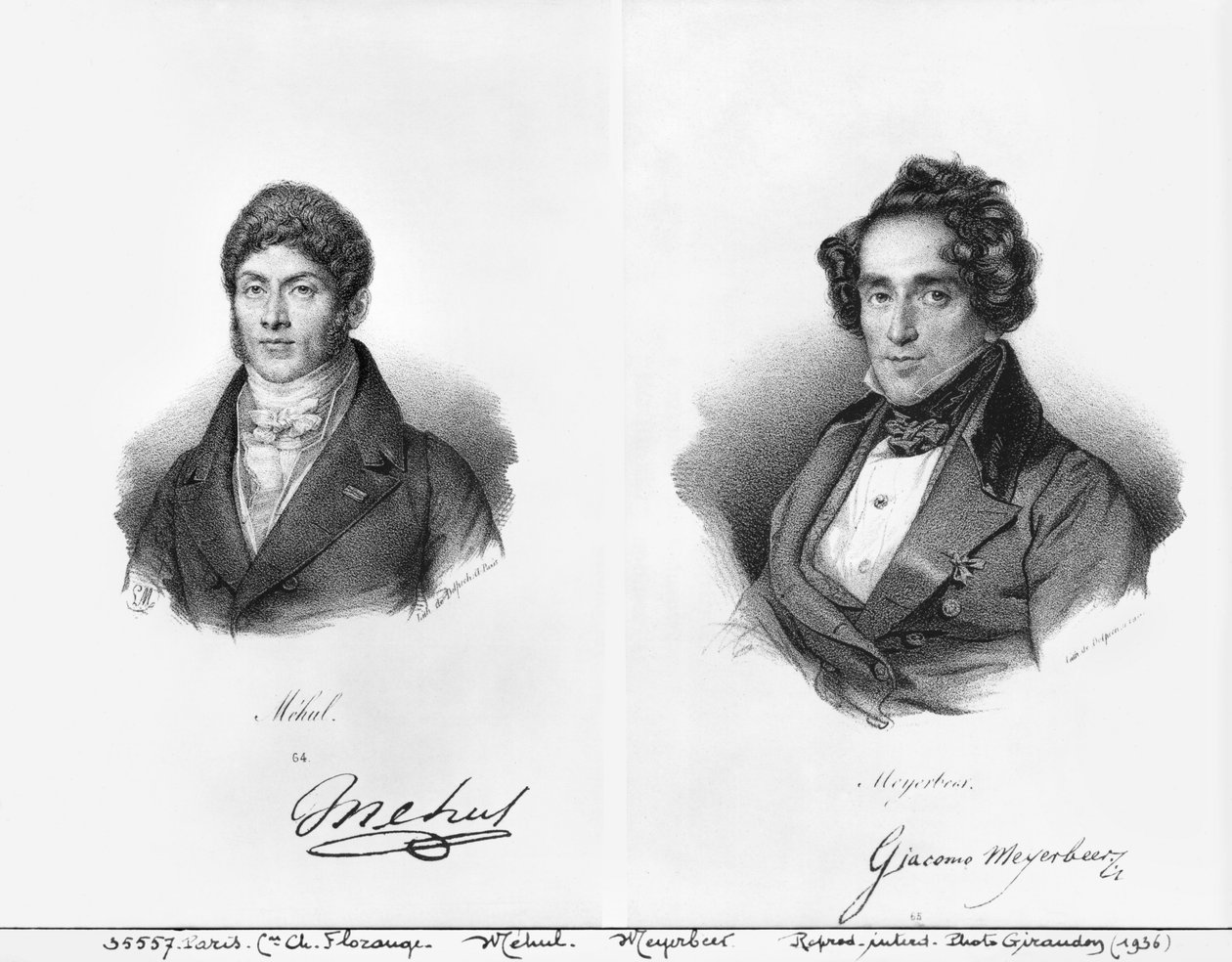 Etienne Mehul (1763-1817) e Giacomo Meyerbeer (1791-1864) da Francois Seraphin Delpech