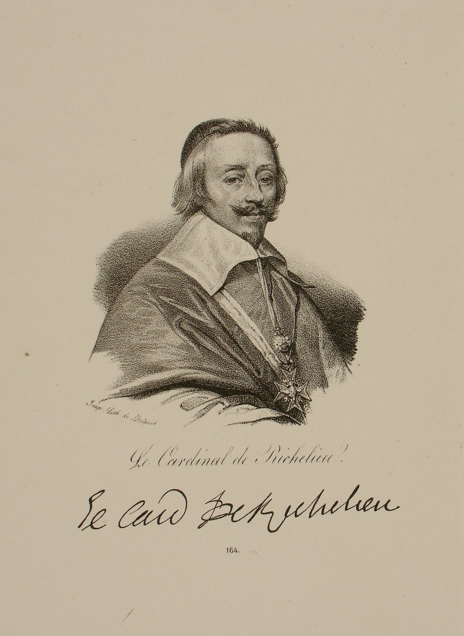 Ritratto di Armand Jean du Plessis, Cardinale e Duca di Richelieu (1585-1642) da Francois Seraphin Delpech