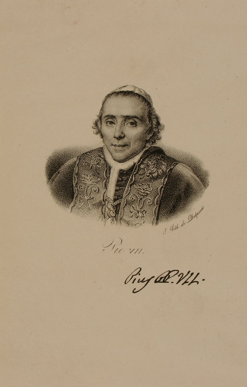 Ritratto di Papa Pio VII da Francois Seraphin Delpech