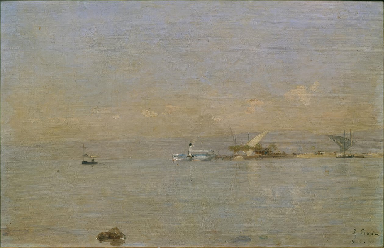 Il porto di Ouchy da Francois-Louis-David Bocion