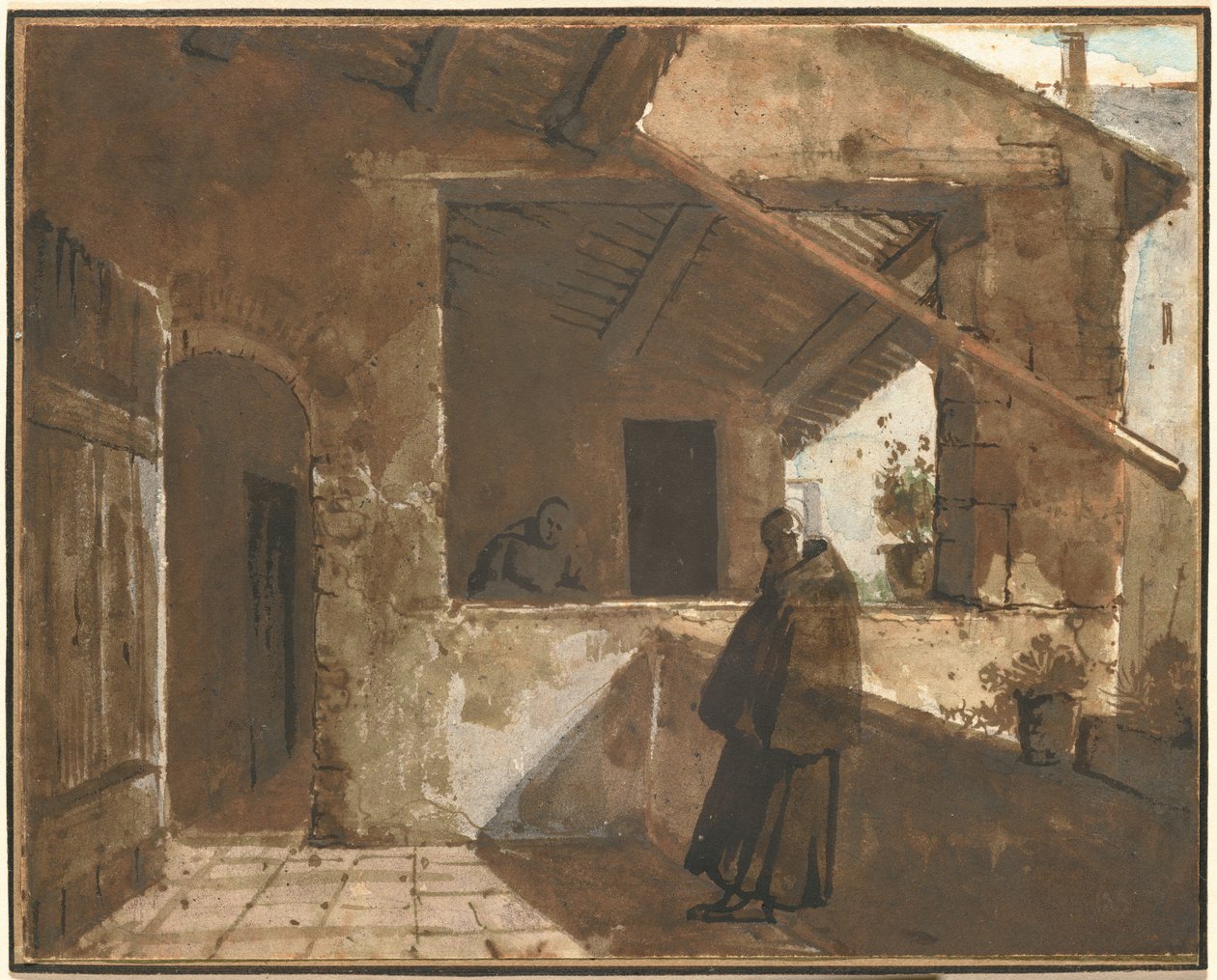 Un chiostro romano da Francois-Marius Granet