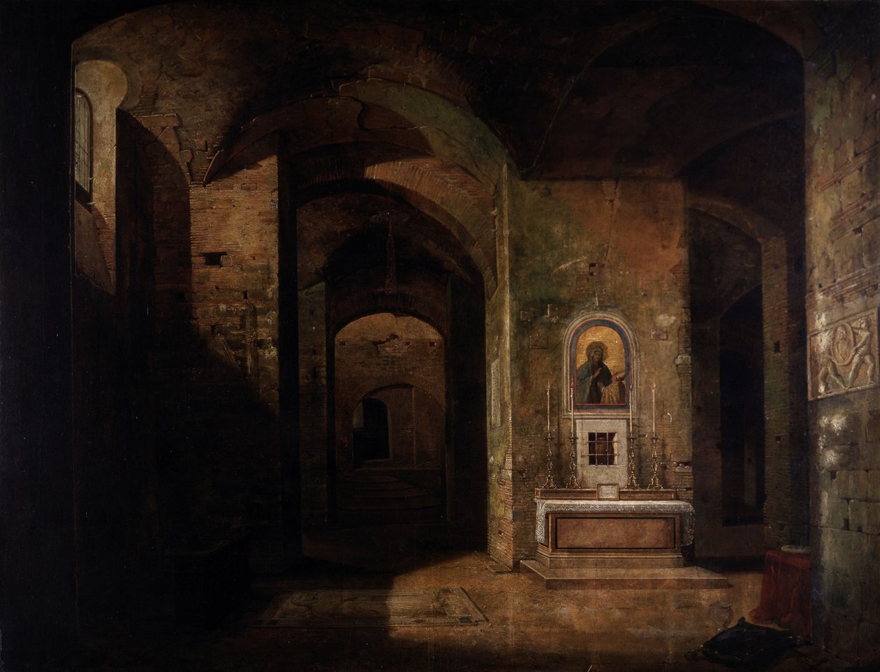 La cripta della basilica di San Martino ai Monti a Roma da Francois-Marius Granet