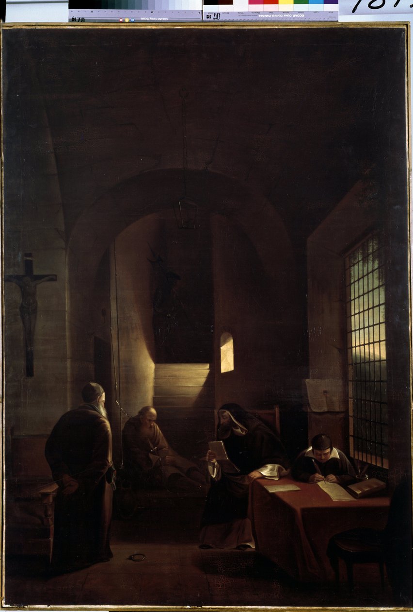Galileo Galilei nella sua cella a Firenze durante l