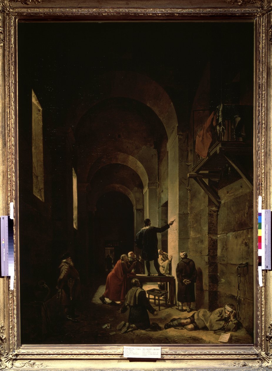 Il pittore Jacques Stella in prigione da Francois Marius Granet