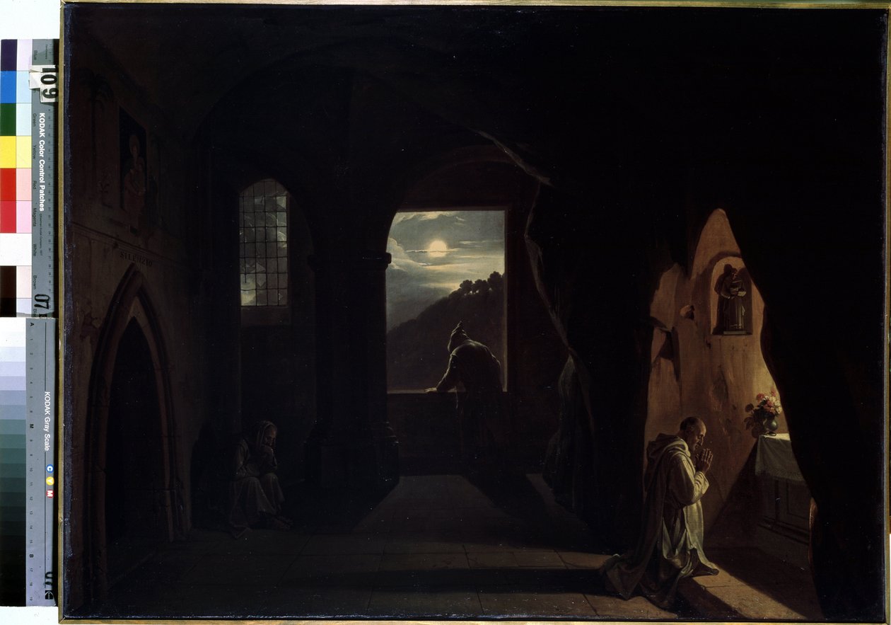 Monaci in una grotta da Francois Marius Granet