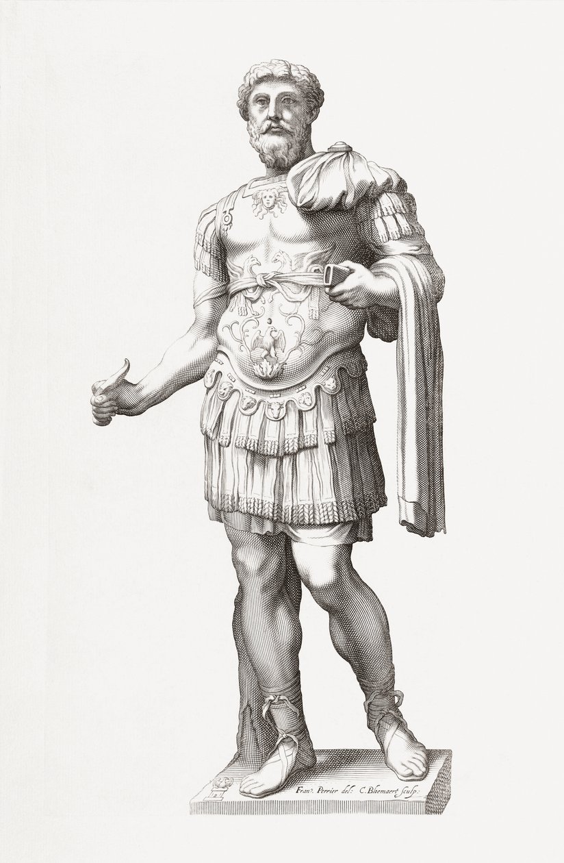 Imperatore romano Marco Aurelio. Ritratto. da Francois Perrier
