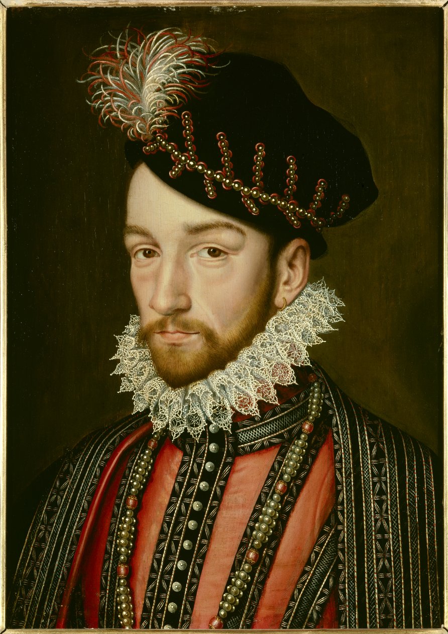 Ritratto di Carlo IX (1550-1574) da Francois (after) Clouet