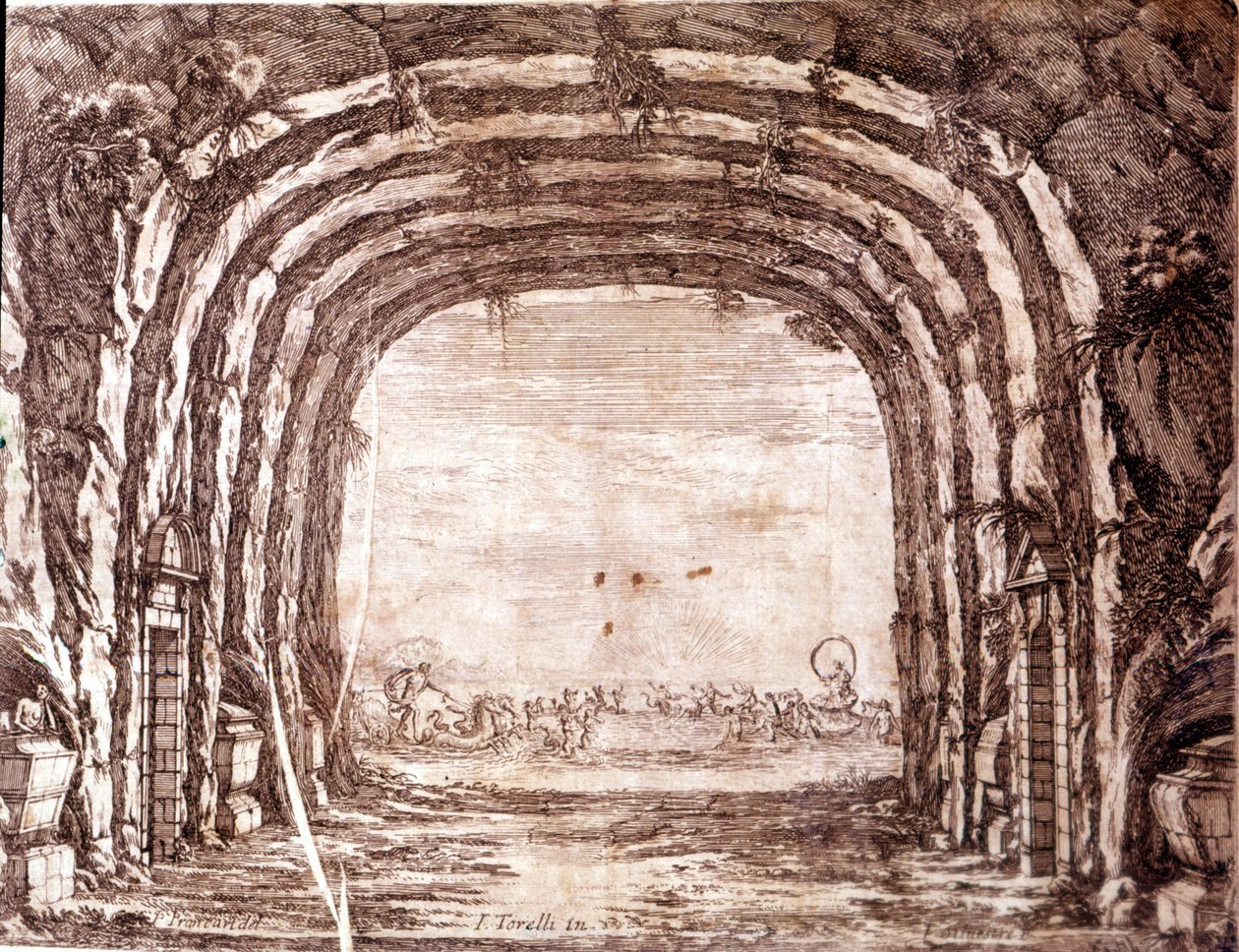 Le nozze di Peleo e Teti, scenografia di Giacomo Torelli da Francois (after) Francart