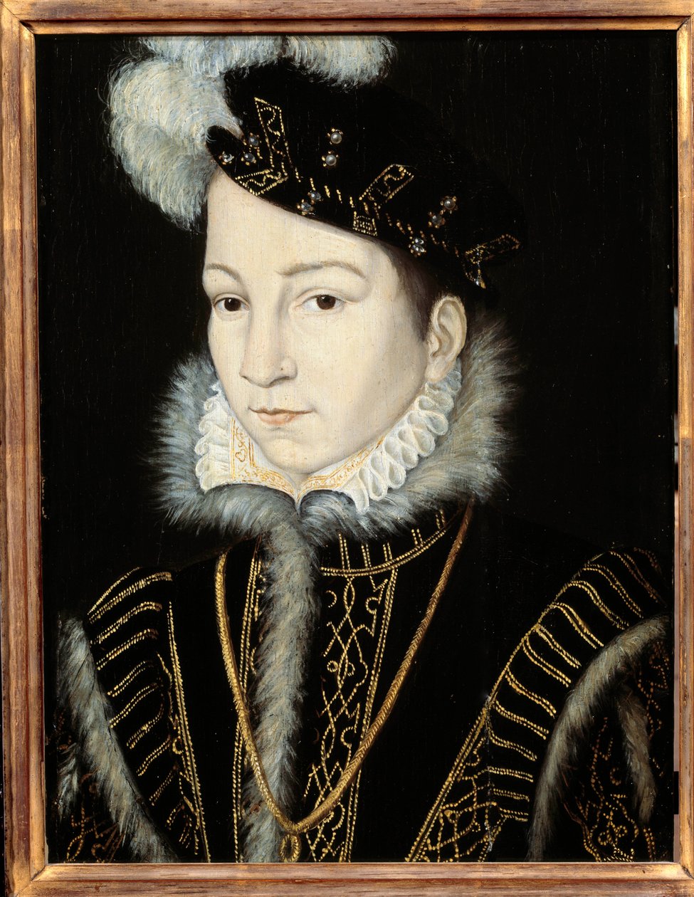 Ritratto di Carlo IX, Re di Francia (1550-1574) da Francois (workshop of) Clouet