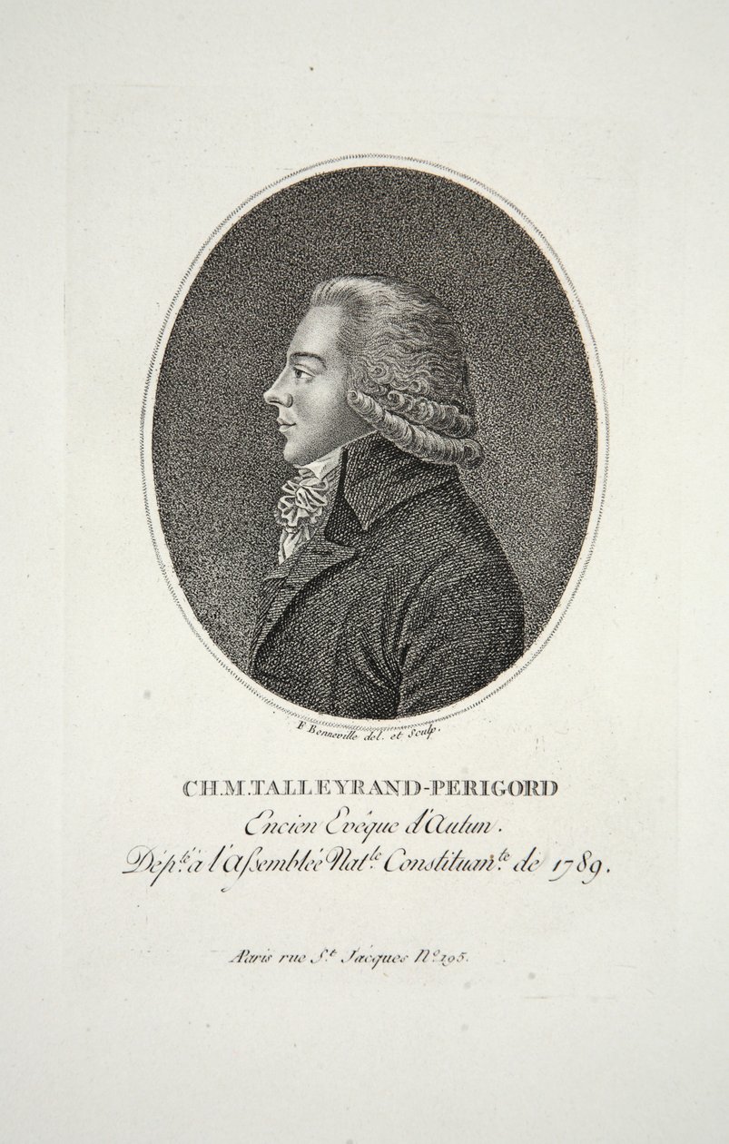 M. Talleyrand-Perigord, Ex Vescovo di Autun, pub. 1791 da Francois Bonneville