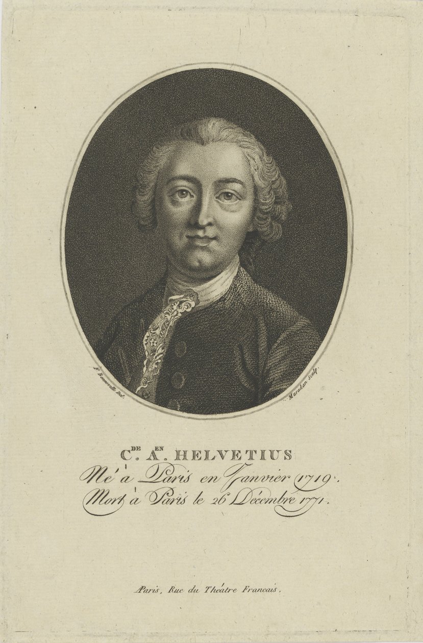Ritratto di Claude Adrien Helvétius 1715-1771, c. 1800 da Francois Bonneville