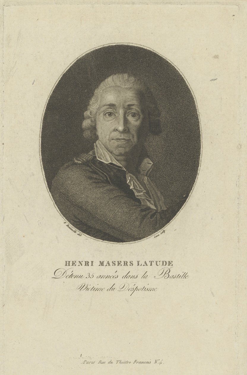 Ritratto di Henri Masers de Latude, c. 1793 da Francois Bonneville