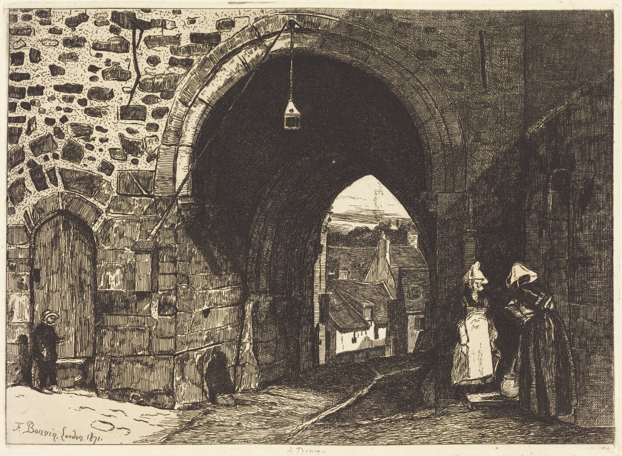 La Porta di Saint-Malo a Dinan da François Bonvin