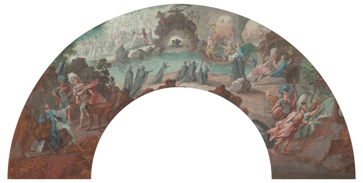 Enea negli Inferi, bozzetto per un ventaglio da François Boucher