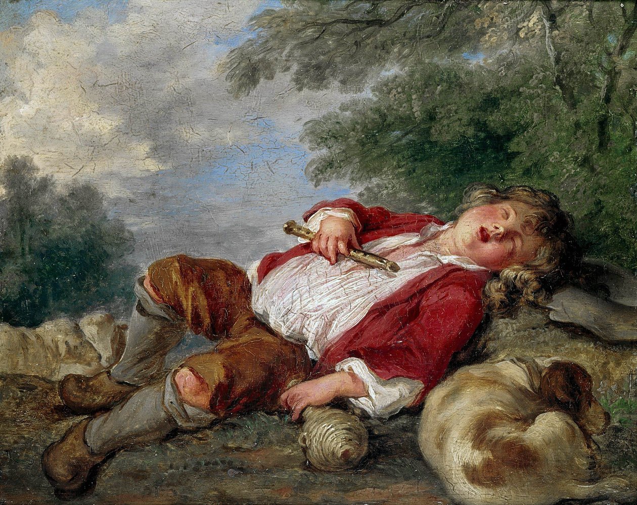 Berger endormi (Il pastore dormiente), c. 1750 da François Boucher