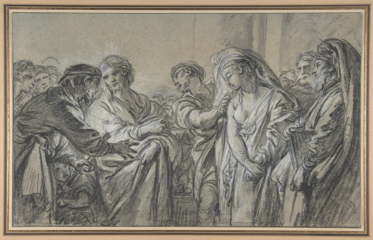 Cristo e la donna sorpresa in adulterio da François Boucher