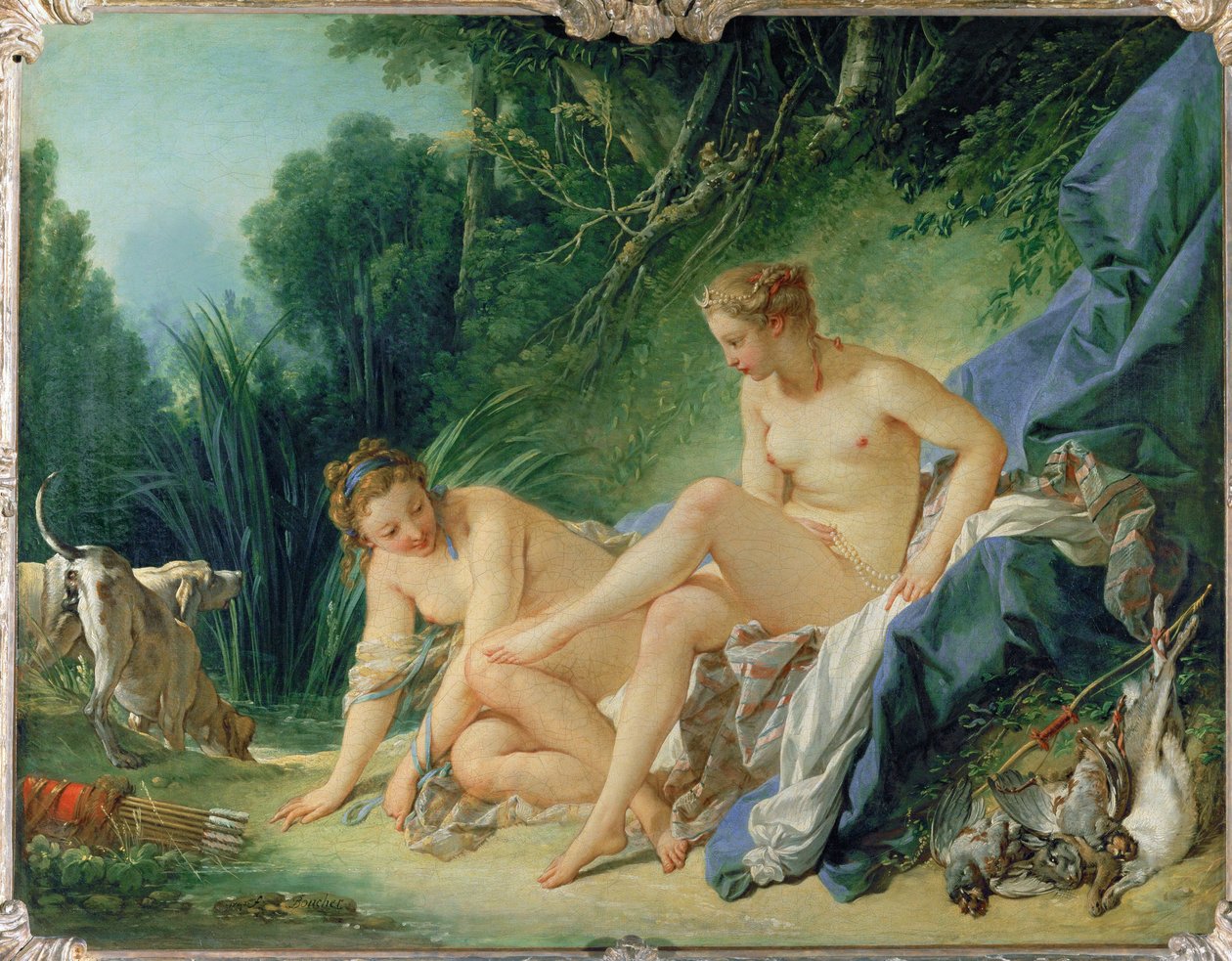 Diane au bain - Diana che fa il bagno dopo la caccia. La falce di luna tra i suoi capelli è il simbolo dell