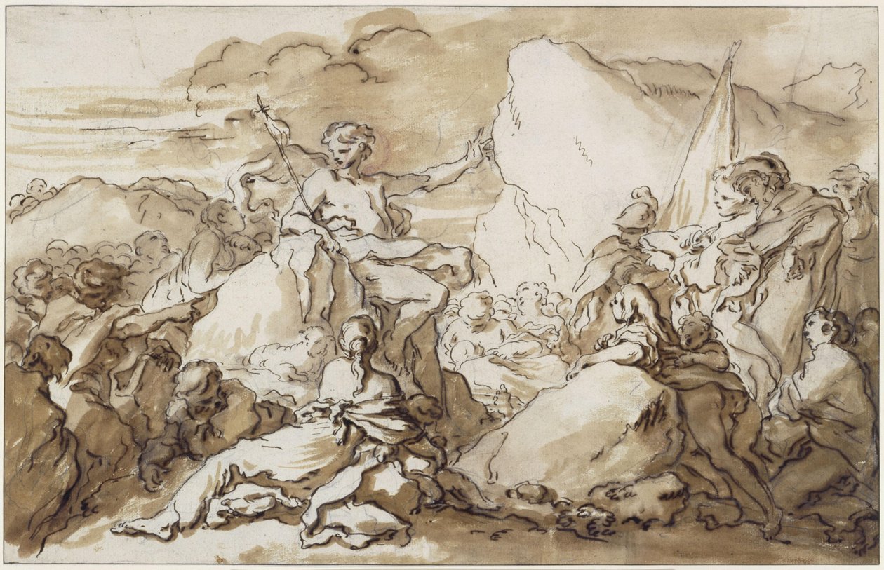 La predicazione di Giovanni Battista nel deserto da François Boucher