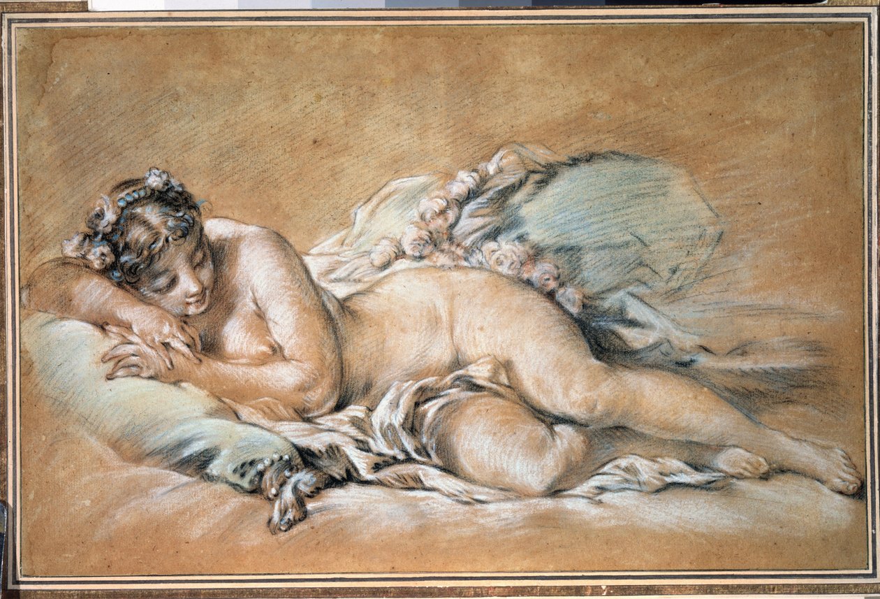 Giovane donna addormentata da François Boucher