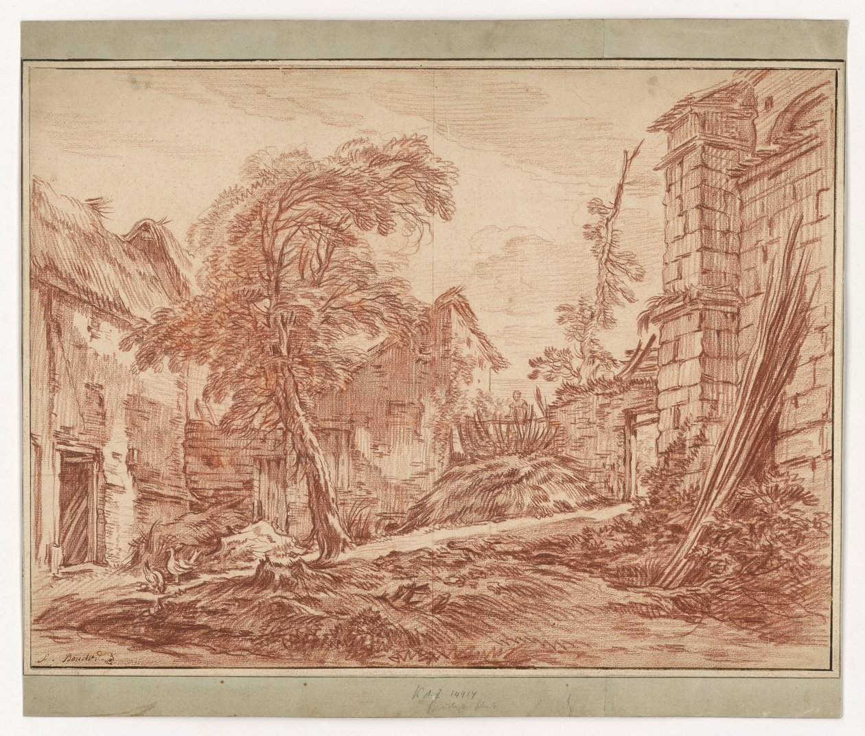 Paesaggio rurale con fattoria e rovine da François Boucher