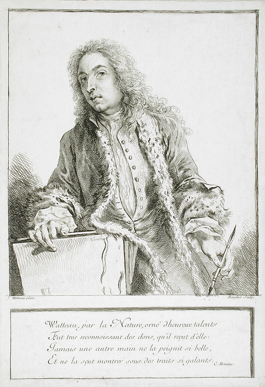 Ritratto di Antoine Watteau da François Boucher