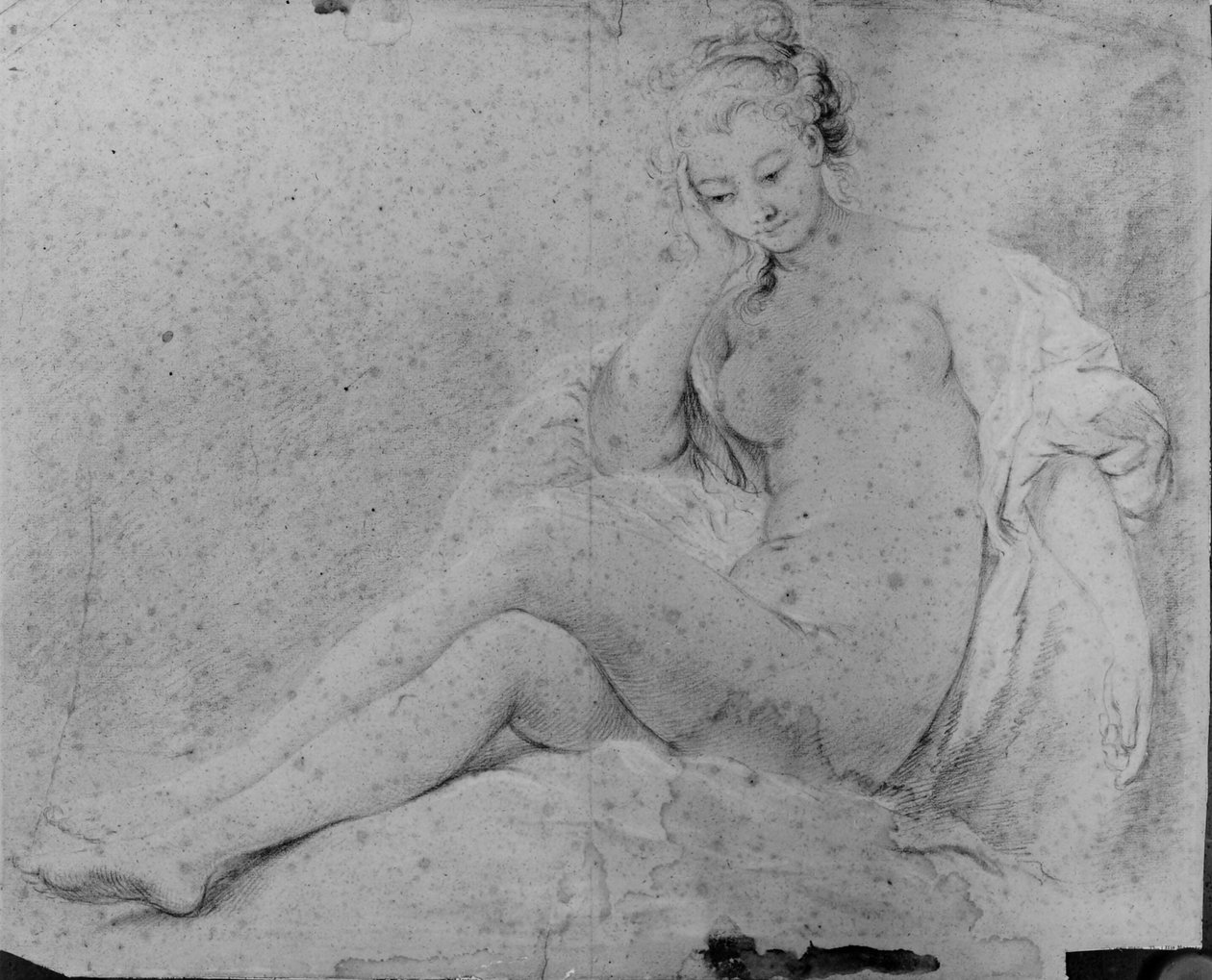Donna nuda seduta da François Boucher