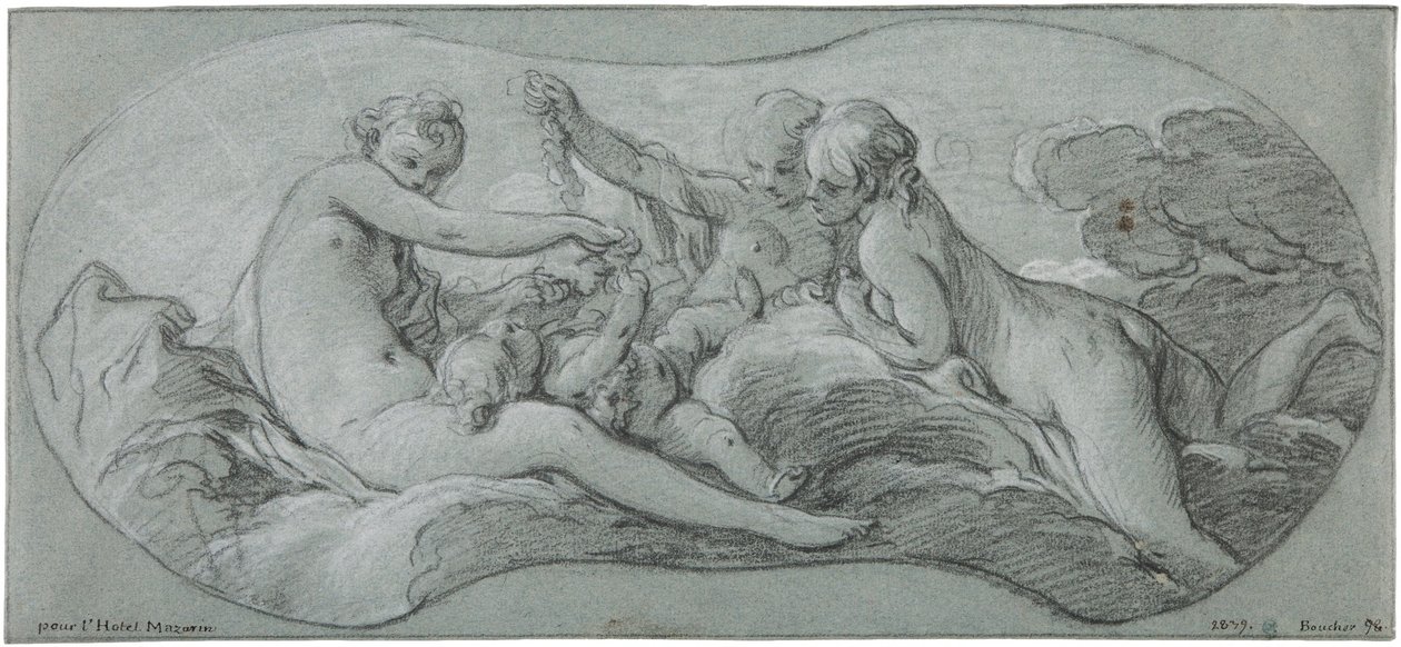 Le Tre Grazie che giocano con Cupido da François Boucher