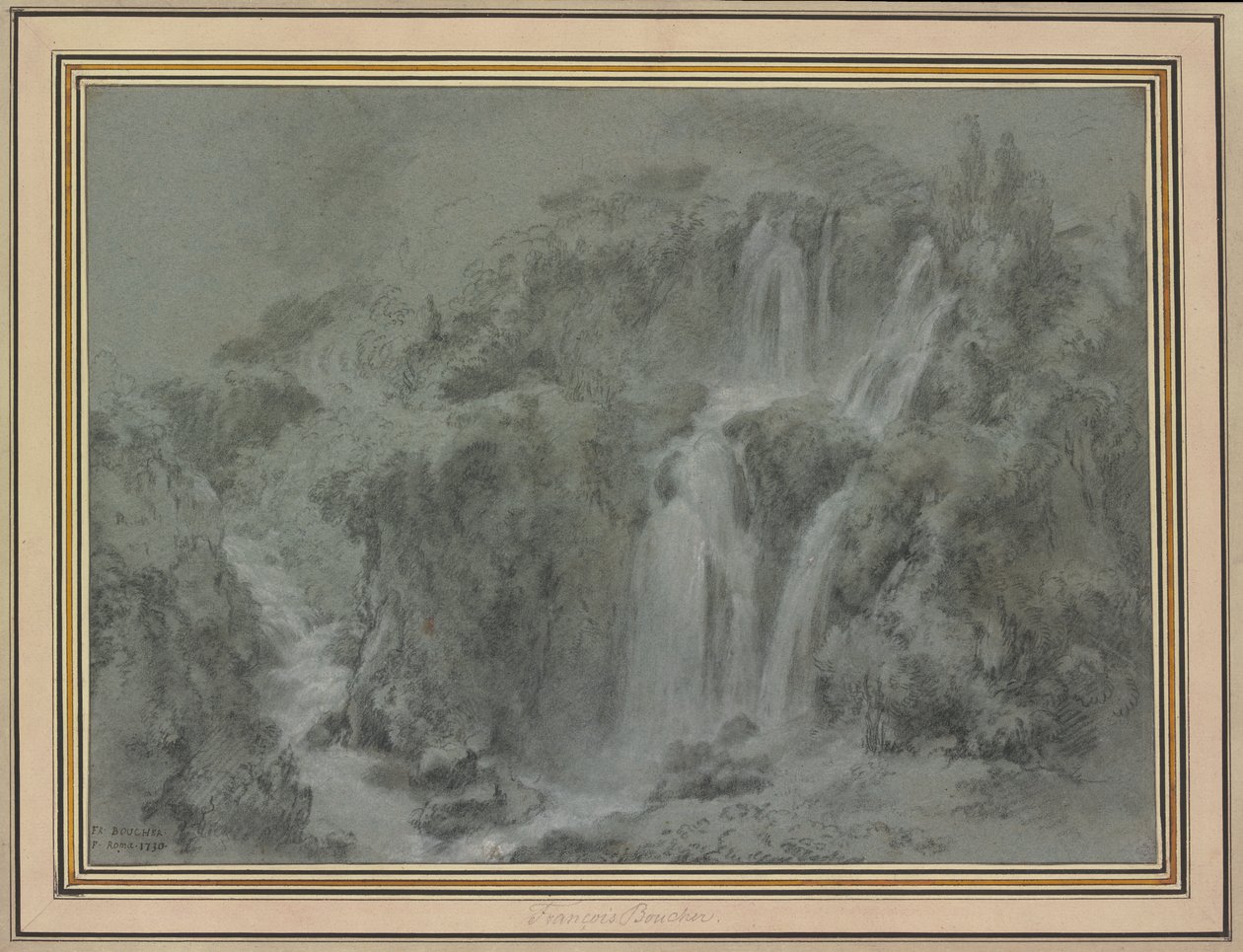 Le cascate di Tivoli da François Boucher