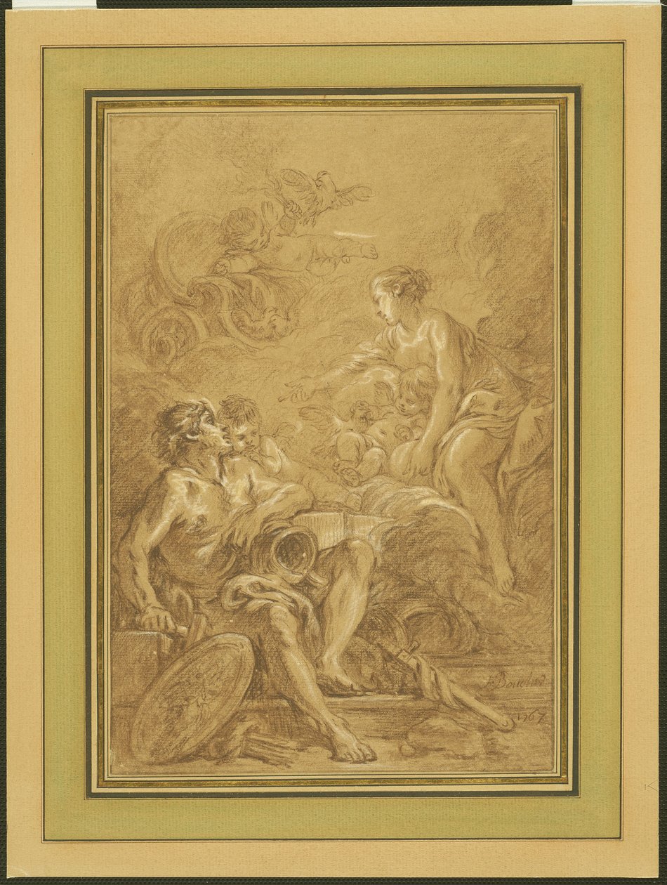 Venere comanda a Vulcano di fare le armi per Enea da François Boucher
